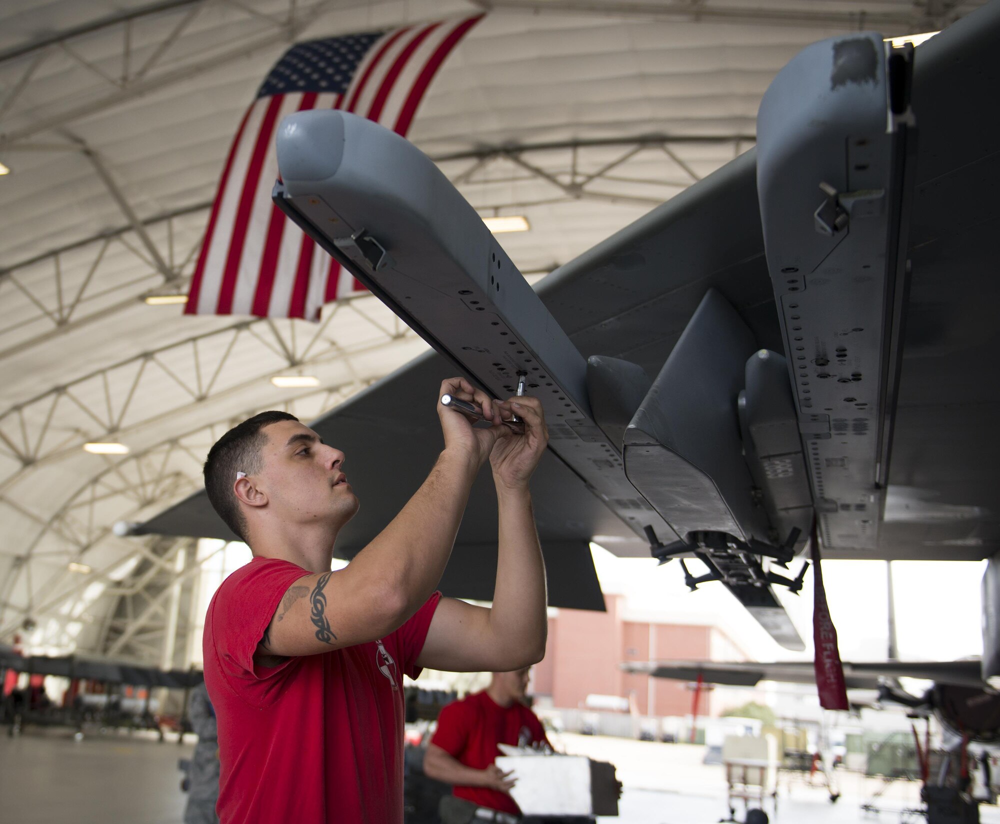 Senior Airman Nicholas Brooks, 96th Aircraft Maintenance Squadron Red Crew, prepares the munition rails for the AIM-120 load onto an F-15 Eagle Feb. 17 at Eglin Air Force Base, Fla. The 30-minute competition tests the knowledge and proficiency of the crews. The annual competition also identifies the load crew of the year and earns them bragging rights as the best of 22. The winning crew is scheduled to be announced at the Maintenance Professionals of the Year Banquet in March. (U.S. Air Force photo/Kristin Stewart)