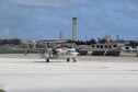 A Japan Air Self-Defense Force E-2C Hawkeye assigned to the 601st Squadron, Misawa Air Base, Japan, takes off during Exercise Cope North 2017 at Andersen Air Force Base, Guam, Feb. 22, 2017. Beginning in 1978 as a quarterly bilateral exercise held at Misawa AB, Japan, Cope North was moved to Andersen AFB in 1999. Today, the annual exercise serves as a keystone event to promote stability and security throughout the Indo-Asia-Pacific by enabling regional forces to hone vital readiness skills critical to maintaining regional stability. (U.S. Air Force photo by Airman 1st Class Gerald Willis/Released)