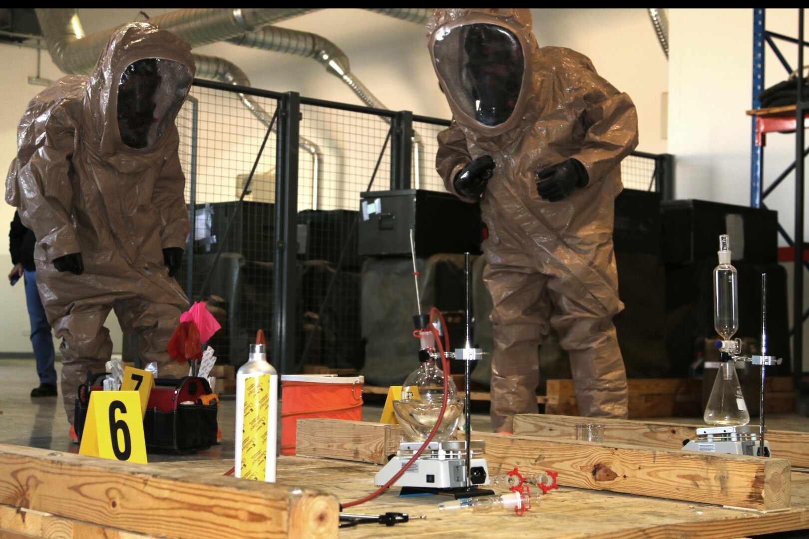 Members of the Colorado National Guard and the Jordan Armed Forces-Arab Army participate in a chemical, biological, radiological, and nuclear (CBRN) defense exercise in Jordan, Feb. 6, 2017. The Colorado National Guard has a long-standing partnership with the Hashemite Kingdom of Jordan through the National Guard State Partnership Program. 