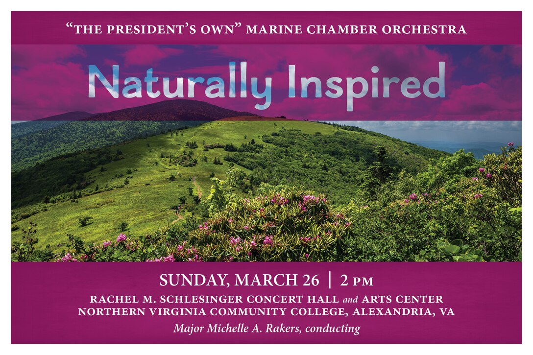 Countless painters, authors, and composers have shared their most deeply felt impressions of nature’s inspiration through their craft, from the iconic ballet suite Appalachian Spring that is essentially Aaron Copland’s portrait of the American countryside, to Jean Sibelius’ legendary Fifth Symphony. With string tremolos and the great “swan theme,” one can easily imagine swans preparing to take flight. The concert will take place at 2 p.m., Sunday, March 26, at Northern Virginia Community College's Schlesinger Concert Hall in Alexandria, Va. Admission and parking are free. A harp and flute duo will perform pre-concert music in the lobby beginning at 1:15 p.m.