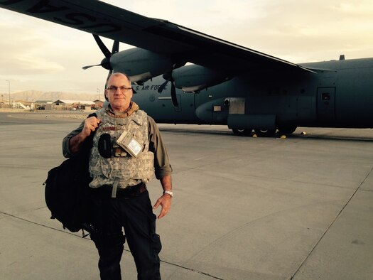 Greg Gangnuss on an airfield in Afghanistan during his March 2015 to April 2016 deployment. 