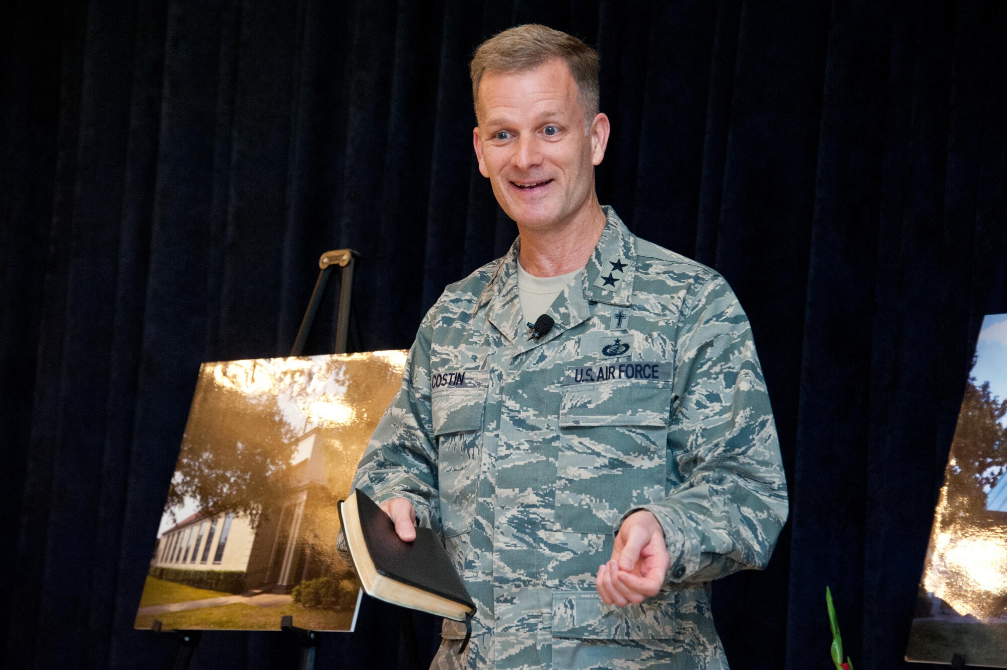 Maj. Gen. Dondi Costin, U.S. Air Force Chief of Chaplains, speaks to National Prayer Breakfast attendees at Maxwell Air Force Base, Feb. 23, 2017. The breakfast has been held since 1953. (US Air Force photo by Melanie Rodgers Cox/Released)