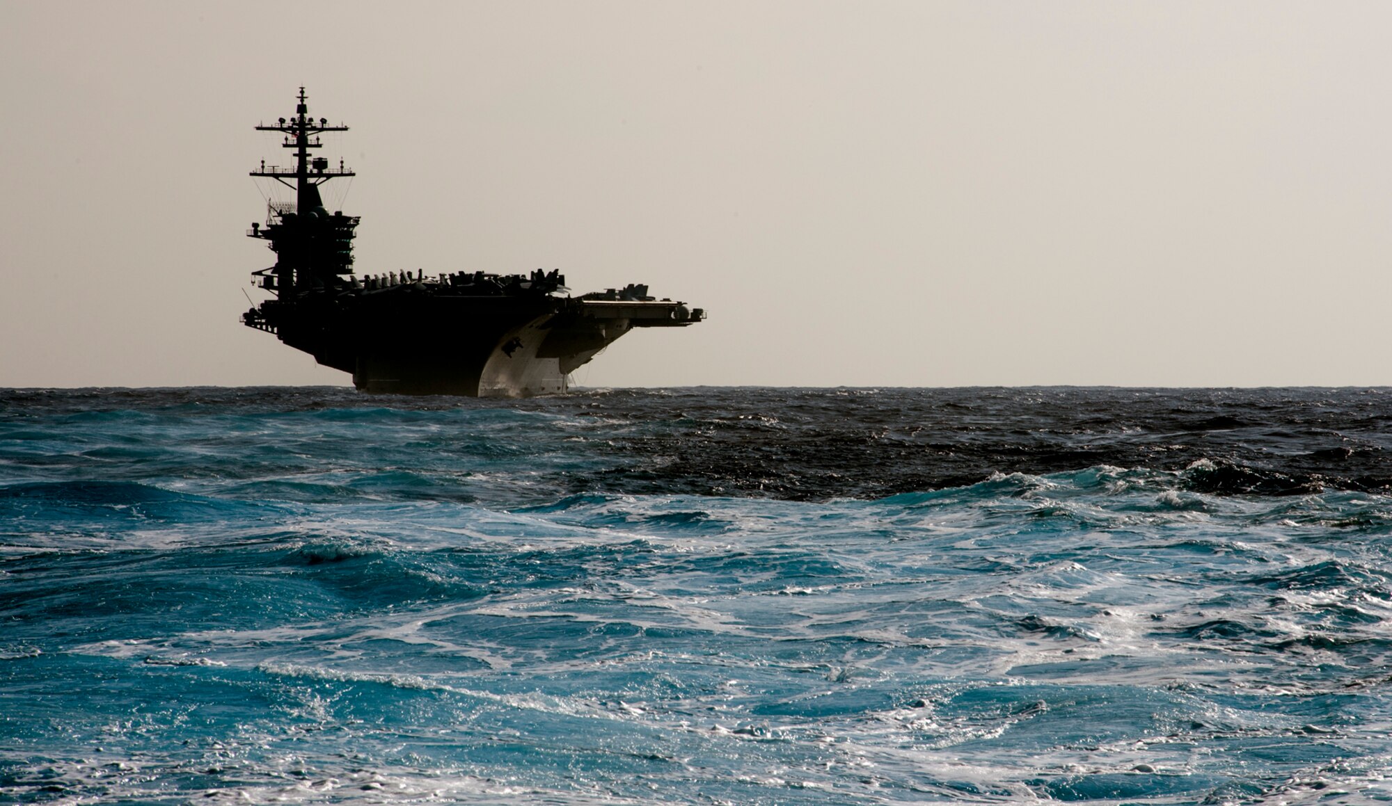 PACIFIC OCEAN (Jan. 18, 2017) Nimitz-class aircraft carrier USS Carl Vinson (CVN 70) transits the Pacific Ocean. Carl Vinson is on a regularly scheduled Western Pacific deployment with the Carl Vinson Carrier Strike Group as part of the U.S. Pacific Fleet-led initiative to extend the command and control functions of the U.S. 3rd Fleet in the Indo-Asia-Pacific region. (U.S. Navy photo by Petty Officer 2nd Class Nathan K. Serpico)
