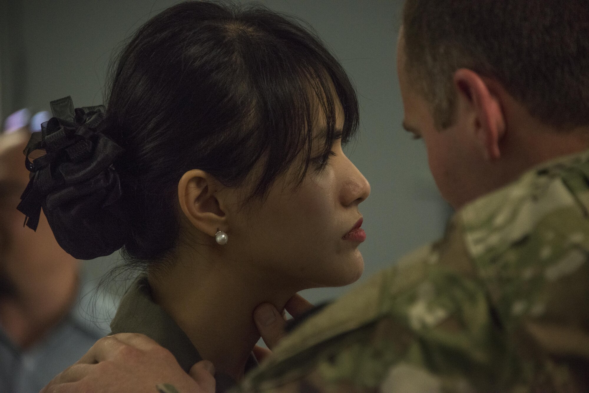 U.S. Air Force Capt. Zachary Dreaden, 353rd Special Operations Support Squadron flight surgeon, locates the thyroid cartilage during an anatomy lesson in order to demonstrate a surgical airway procedure known as a cricothyrotomy, Feb. 22, 2017 at Korat Air Base, Thailand. The RTAF medical exchange during Cobra Gold 2017 offered an opportunity to advance interoperability and increase partner capacity. (U.S. Air Force photo by Capt. Jessica Tait)