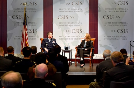 Air Force Chief of Staff Gen. David L. Goldfein speaks to a military strategy forum at a Center for Strategic and International Studies discussion on the imperatives of airpower and challenges for the next fight Feb. 23, 2017, in Washington, D.C. (U.S. Air Force photo/Scott M.Ash)