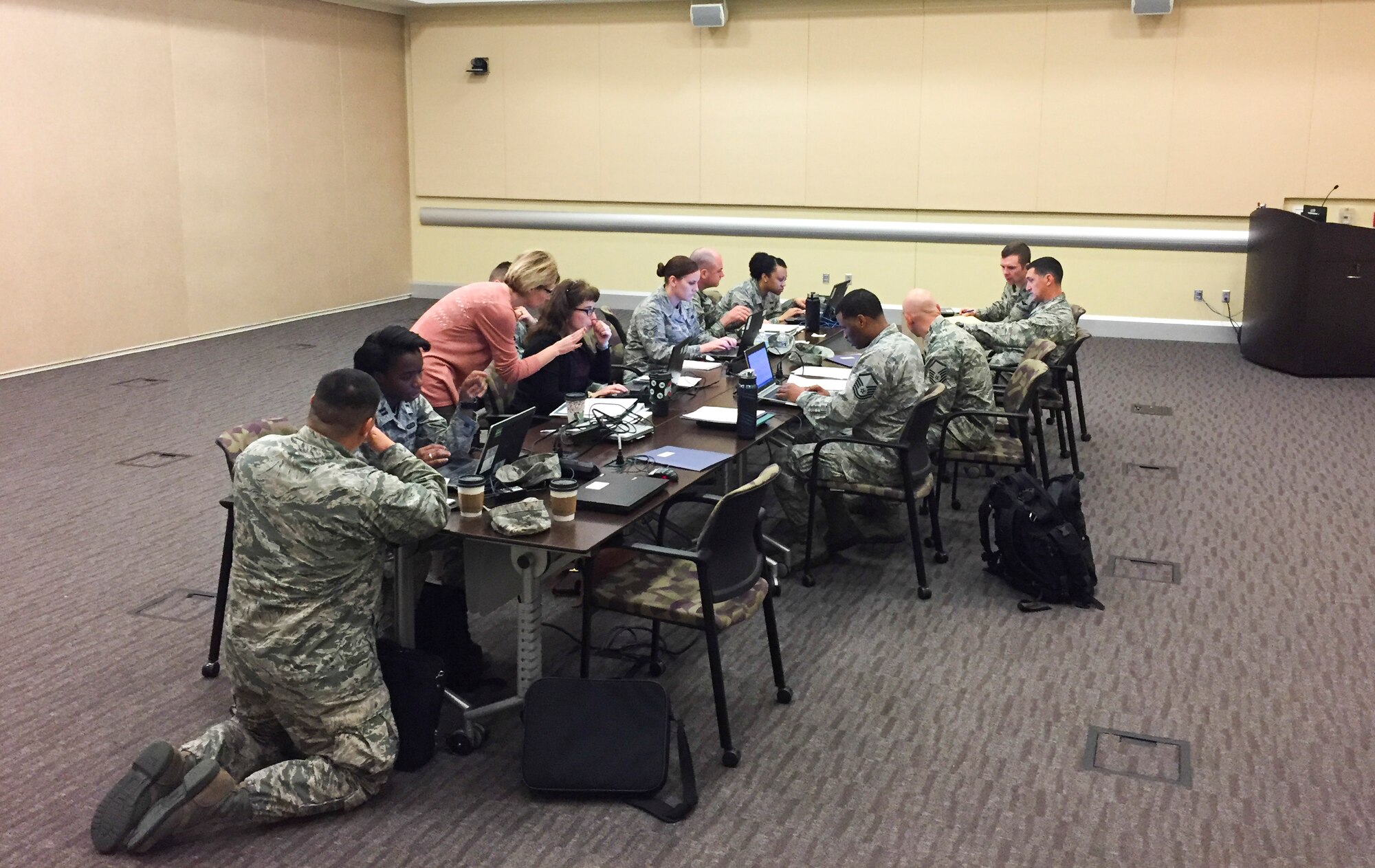 Airmen from Joint Base Andrews take part in a focus group as part of a study directed by the Air Force Chief of Staff, Gen. David L. Goldfein, on how to revitalize Air Force Squadrons Feb. 23, 2017. JB Andrews was chosen as the first base to participate in the three-phase project to meet the CSAFs number one focus area.