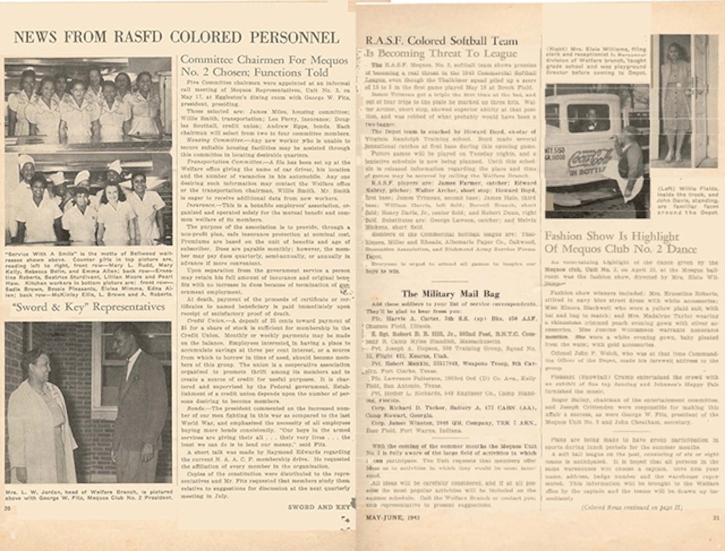 Defense Logistics Agency Aviation at Defense Supply Center Richmond, Virginia, embraces its history and reflects on Black History Month. During the mid to late ‘40s, the base publication “Sword and Key” (Feb. 1943 edition presented) would run a separate section in their magazine for their colored personnel revealing that Defense Supply Center Richmond, Virginia, dealt with the same cultural issues of the time.