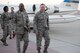 Chief Master Sergeant of the Air Force Kaleth O. Wright walks with Chief Master Sergeant Jay France, Command Chief for Air Force Materiel Command after arriving at Wright-Patterson Air Force Base, Ohio, Feb. 24, 2017.   CMSAF Wright was visiting Air Force Materiel Command and spoke at the AFMC Chiefs Orientation Course.  (U.S. Air Force photo/Wesley Farnsworth).