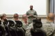 Chief Master Sgt. of the Air Force Kaleth O. Wright addresses a group of chiefs from around Air Force Materiel Command during AFMC’s Chiefs Orientation Course at Wright-Patterson Air Force Base, Ohio, Feb. 24, 2017. During his time with the chiefs, Wright addressed some of his priorities as CMSAF, such as the importance of developing leaders and training.  (U.S. Air Force photo by Wesley Farnsworth)