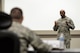 Chief Master Sgt. of the Air Force Kaleth O. Wright addresses a group of chiefs from around Air Force Materiel Command during AFMC’s Chiefs Orientation Course at Wright-Patterson Air Force Base, Ohio, Feb. 24, 2017. During his time with the chiefs, Wright addressed some of his priorities as CMSAF, such as the importance of developing leaders and training.  (U.S. Air Force photo by Wesley Farnsworth)