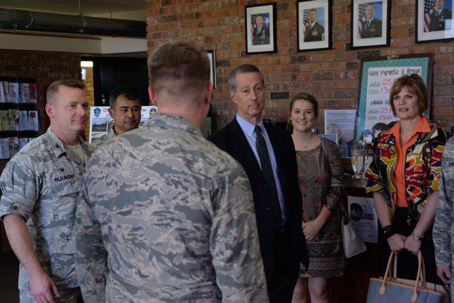Congressman Mac Thornberry, Chairman of the House Arms Services Committee, and his wife, Mrs. Sally Thornberry, visited with both the 82nd Training Wing and 80th Flying Training Wing to interact with base leadership and view the mission, Airmen and capabilities of Sheppard Air Force Base, Texas, February 23, 2017. Thornberry is the first Texan, of either party, to hold the position of Chairman on the committee. (U.S. Air Force photo/Senior Airman Robert McIlrath)