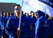 U.S. Air Force retired Tech. Sgt. Freddie Rosario, 2017 AF Warrior Game Trials competitor, carries the Wounded Warrior flag during the opening ceremony of the Air Force trials at the Warrior Fitness Center Feb. 24, 2017 at Nellis Air Force Base, Nev. Dozens of U.S. Air Force, U.S. Army, Australian and Great Britain wounded warriors gathered for the fourth annual competition. (U.S. Air Force photo by Senior Airman Chip Pons)