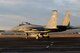 A U.S. Air Force F-15 Eagle from the 173rd Fighter Wing, Oregon Air National Guard, taxis to the runway  in preperation for a training flight at Tucson, Arizona January 12, 2017.  The 173rd Fighter Wing spent two weeks training with the 162nd Wing, Airzona Air National Guard, flying dissimilar air combat training with their F-16s.  (U.S. Air National Guard photo by Master Sgt. Jennifer Shirar)
