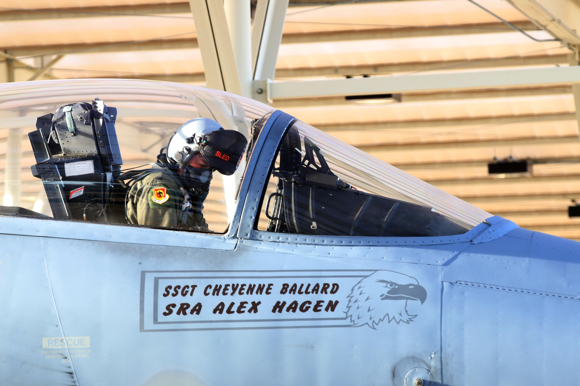 U.S. Air Force Colonel Jeff Smith, 173rd Fighter Wing Commander, preflights an F-15 Eagle in preperation for a training flight at Tucson, Arizona January 10, 2017.  The 173rd Fighter Wing spent two weeks training with the 162nd Wing, Airzona Air National Guard, flying dissimilar air combat training with their F-16s.  (U.S. Air National Guard photo by Master Sgt. Jennifer Shirar)
