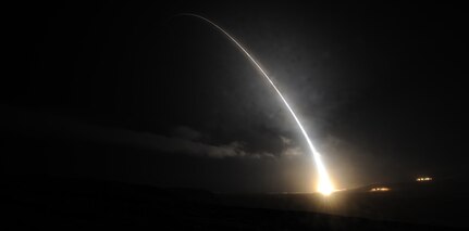 An unarmed Minuteman III intercontinental ballistic missile launches during an operational test on Sept. 5, 2016, at Vandenberg Air Force Base, Calif. (Photo by Michael Peterson)