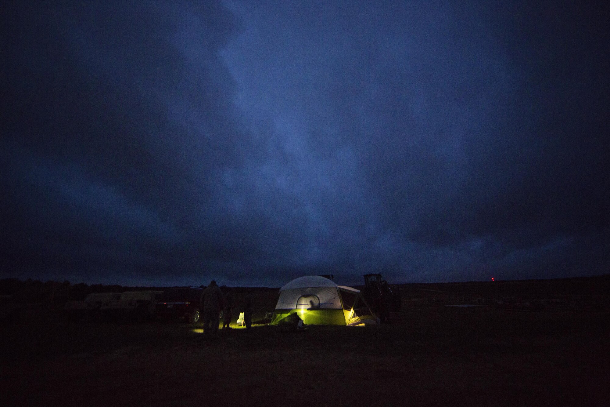 Reservists from the 512th Airlift Wing located at Dover Air Force Base, Del., conduct airfield training and provide support to Army units who were training at the Joint Readiness Training Center, Fort Polk, Louisiana, Feb. 15, 2017. (U.S. Air Force photo/Capt. Bernie Kale)
