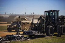 Reservists from the 512th Airlift Wing located at Dover Air Force Base, Del., conducted airfield training and provided support to Army units who were training at the Joint Readiness Training Center, Fort Polk, Louisiana, Feb. 15. 2017. (U.S. Air Force photo/Capt. Bernie Kale)
