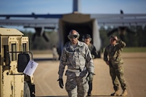 Reservists from the 512th Airlift Wing located at Dover Air Force Base, Del., conducted airfield training and provided support to Army units who were training at the Joint Readiness Training Center, Fort Polk, Louisiana, Feb. 15. 2017. (U.S. Air Force photo/Capt. Bernie Kale)