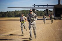 Reservists from the 512th Airlift Wing located at Dover Air Force Base, Del., conducted airfield training and provided support to Army units who were training at the Joint Readiness Training Center, Fort Polk, Louisiana, Feb. 15. 2017. (U.S. Air Force photo/Capt. Bernie Kale)