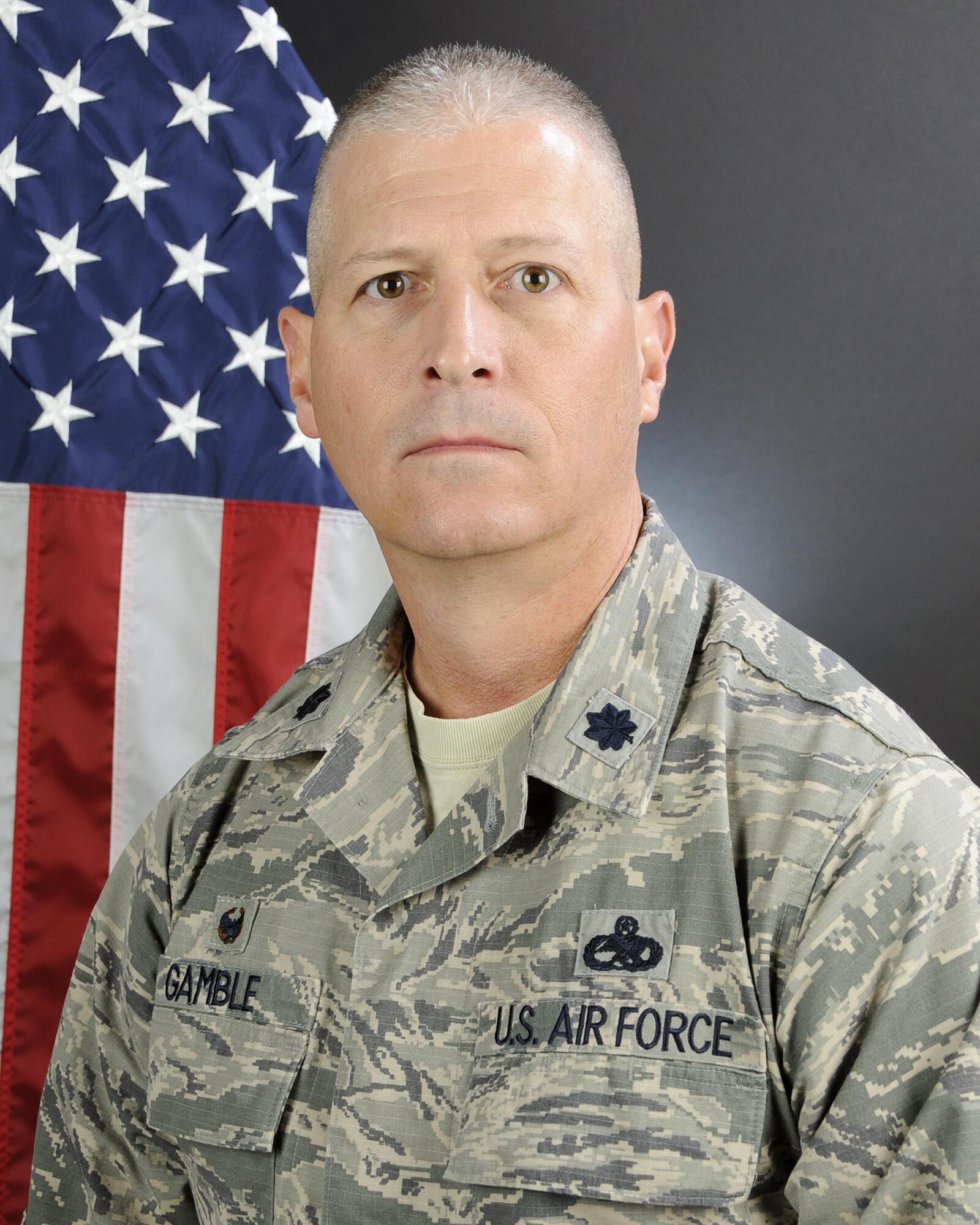 U.S. Air Force Lt. Col. Chris Gamble, the 169th Maintenance Group commander at McEntire Joint National Guard Base, South Carolina Air National Guard, poses for his portrait, December 16, 2016. (U.S. Air National Guard photo by Airman 1st Class Megan R. Floyd)
