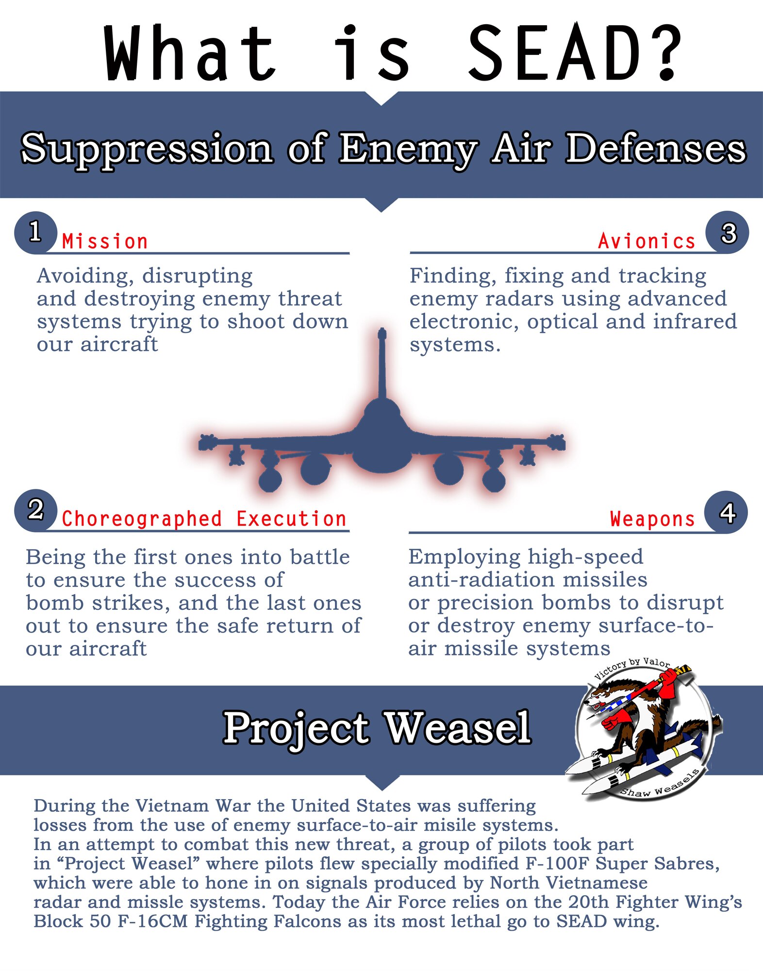 Info graphic describing the suppression of enemy air defenses.