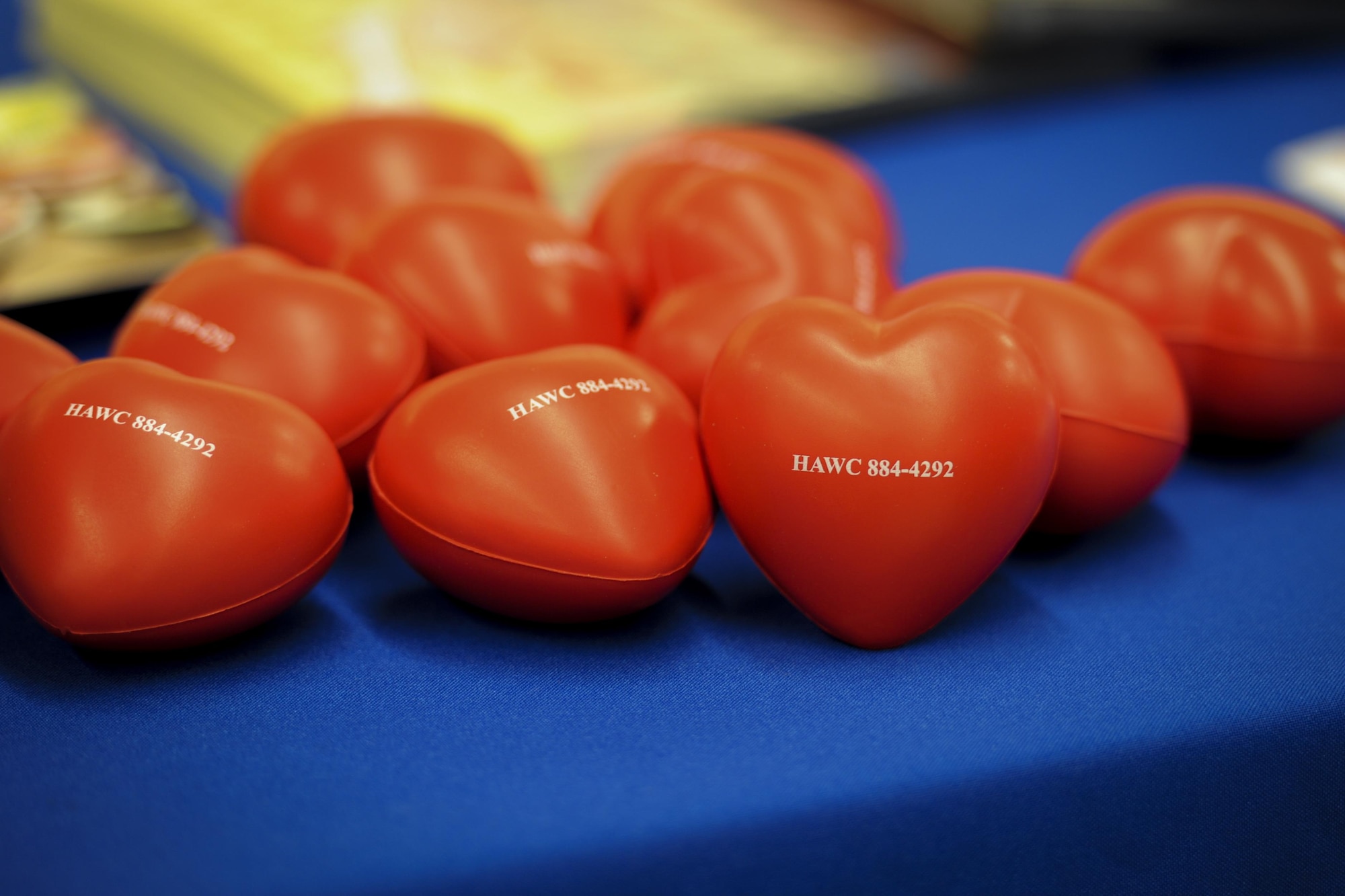 The Health and Wellness Center hosts an event to raise awareness of National Heart Health Month at Hurlburt Field, Fla., Feb. 22, 2017. The HAWC gave free blood pressure assessments, body mass index screenings, and tips for leading a heart-healthy life. (U.S. Air Force photo by Airman 1st Class Dennis Spain)