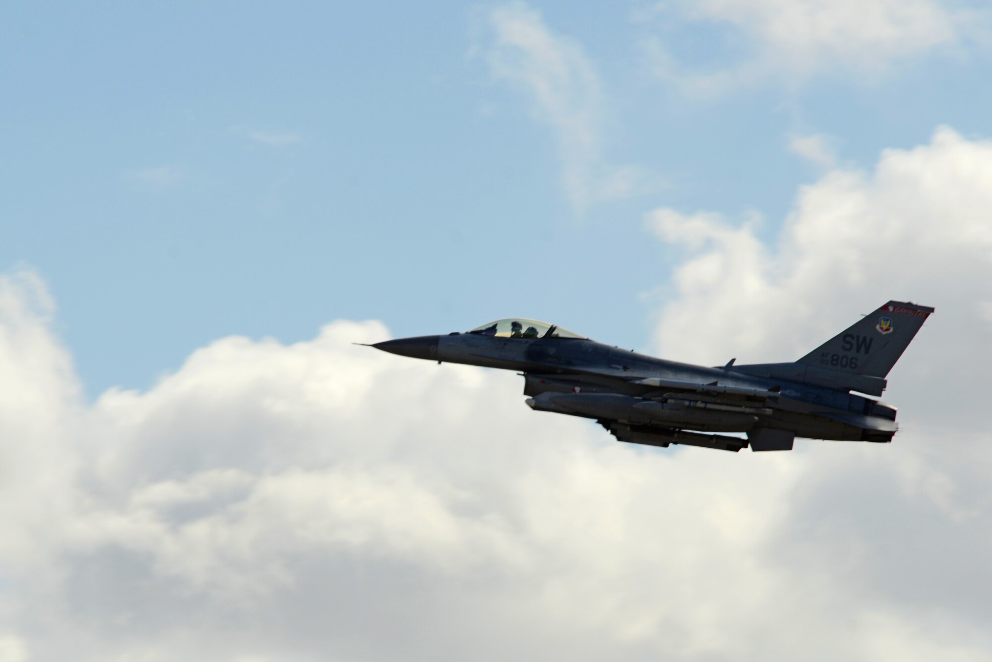A U.S. Air Force pilot departs from Shaw Air Force Base, S.C., for Red Flag 17-2 at Nellis AFB, Nev., Feb. 24, 2017. Red Flag is a high-intensity, air-to-air combat exercise in which participants, including U.S. and foreign air forces, engage in mock battles over the Nevada Test and Training Range. (U.S. Air Force photo by Airman 1st Class Kathryn R.C. Reaves)
