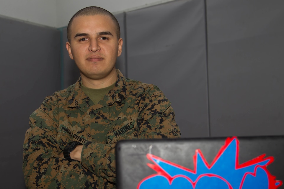 While not in the field or completing his mission as platoon sergeant, Sgt. Ludwin Portillo, also known as DJ Boom, spends his free time performing and disk jockeying events. (U.S. Marine Corps photo by Cpl. Connor Hancock)