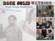 This week's Rock Solid Warrior is Senior Airman Danika Wynn, a 386th Expeditionary Operations Group administrator, deployed from the 355th Component Maintenance Squadron at Davis-Monthan Air Force Base, Arizona. (U.S. Air Force photo/Senior Airman Andrew Park)
