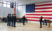 LANCASTER, Pa. – Deputy Commanding General of the 80th Training Command, Brig. Gen. Thomas Evans, speaks about change during deactivation ceremony for the 3rd Battalion 319th Regiment held here on Dec. 17, 2016. “Change is going to happen,” said Evans. “What matters is how you react to change.” The ceremony marks the closing of the unit as part of a larger restructuring of the 800th Logistics Support Brigade, headquartered in Mustang, Oklahoma.