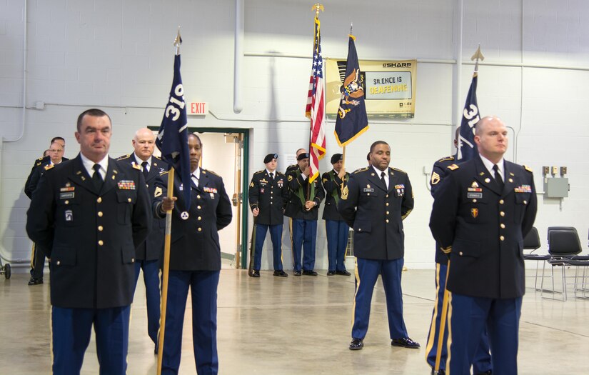 LANCASTER, Pa. - The 3rd Battalion 319th Regiment conducted their unit’s deactivation ceremony in Lancaster, Pa. on Dec. 17, 2016. The ceremony marks the closing of the unit as part of a larger restructuring of the 800th Logistics Support Brigade, headquartered in Mustang, Oklahoma.