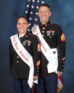 Gunnery Sgt. Tajanna Draher and Sgt. Keven D. Beasley are the 2017 U.S. Marines Military Ambassadors for Joint Base San Antonio. 