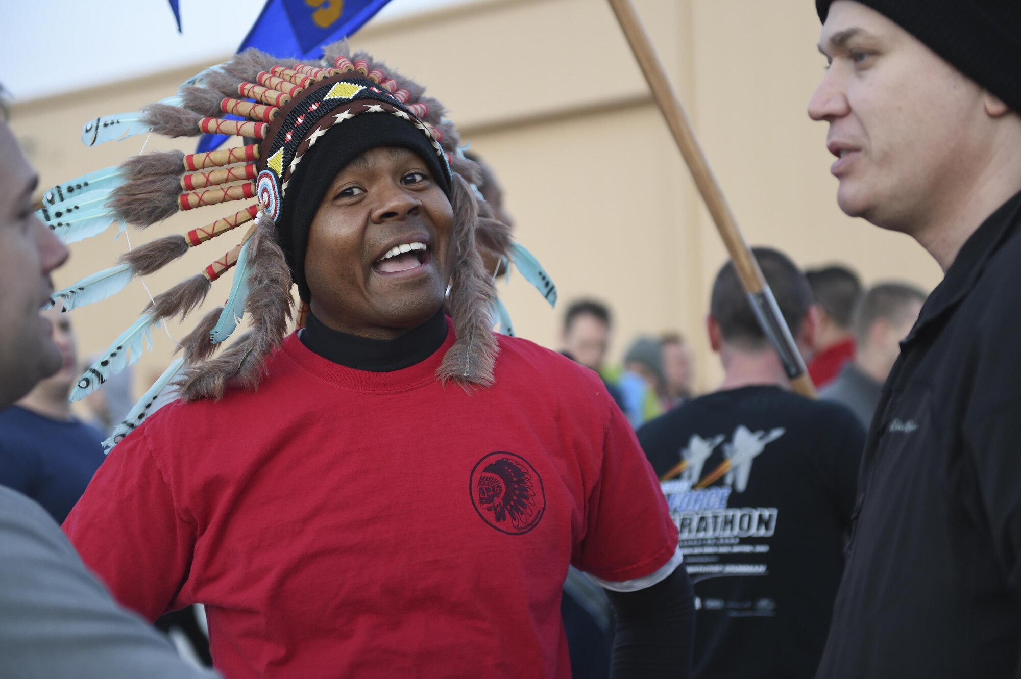 Holloman Air Force Base participated in the Proud to be a 49'er Fun Run Jan. 3, 2017 to ring in the New Year. The run was held on the flight line with an option to run 1.5 mile or 5K. Participants were encouraged to show their pride by wearing anything that demonstrated their Air Force pride, such as a favorite team jersey or a fun costume. Col. Houston Cantwell, the 49th Wing commander recognized individuals that go above and beyond with pride, professionalism and performance. (U.S. Air Force photo by Staff Sgt. Stacy Jonsgaard)