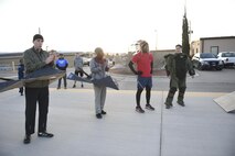 Holloman Air Force Base participated in the Proud to be a 49'er Fun Run Jan. 3, 2017 to ring in the New Year. The run was held on the flight line with an option to run 1.5 mile or a 5K. Participants were encouraged to show their pride by wearing anything that demonstrated their Air Force pride, such as a favorite team jersey or a fun costume. (U.S. Air Force photo by Staff Sgt. Stacy Jonsgaard)