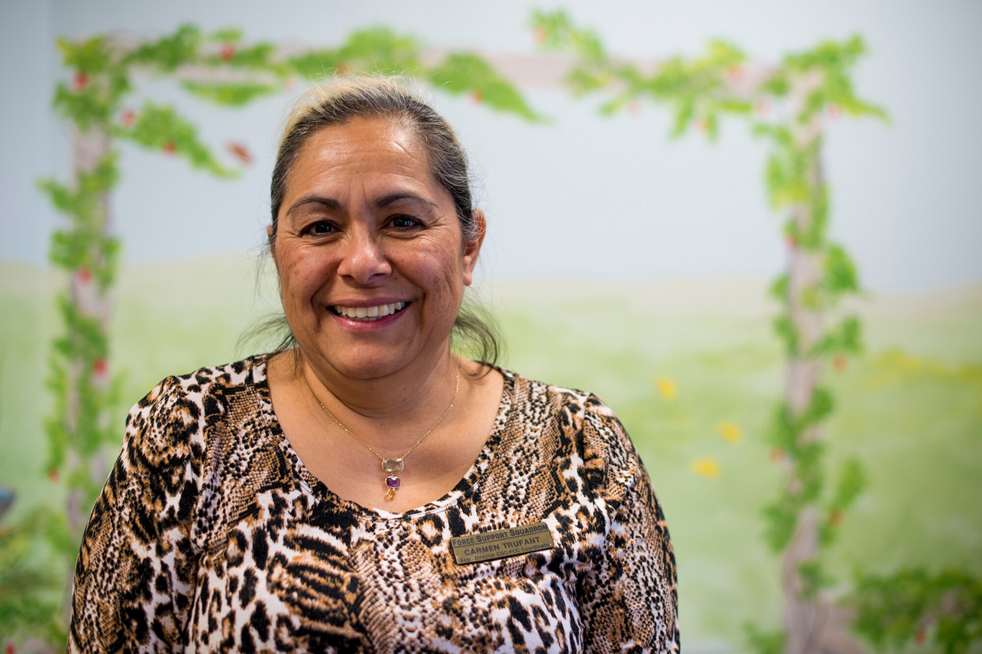 Carmen Trufant, Child Development Center assistant director, says her New Year’s resolution is to lose 25 pounds. (U.S. Air Force photo by Senior Airman Devin Boyer/Released)
