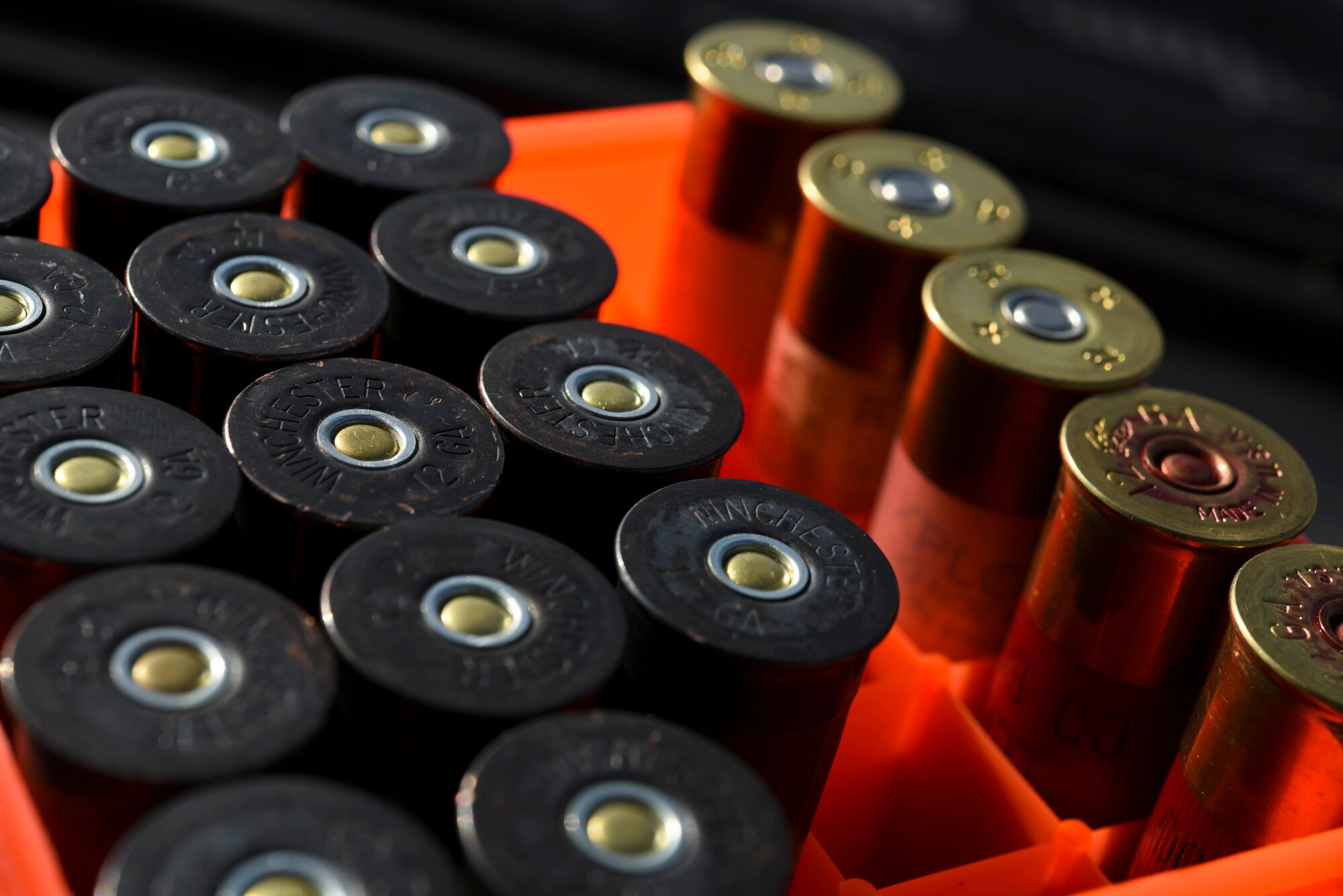 Shotgun ammunition sits inside a car parked on the flightline at Kunsan Air Base, Republic of Korea, Jan. 3, 2017. The ammo is used in the Bird/wildlife Aircraft Striking Hazard program, which is designed to deter wildlife that could cause significant damage to aircraft. Members of the program use a variety of tools from noise cannons and predator calls to shotguns. (U.S. Air Force photo by Senior Airman Michael Hunsaker)