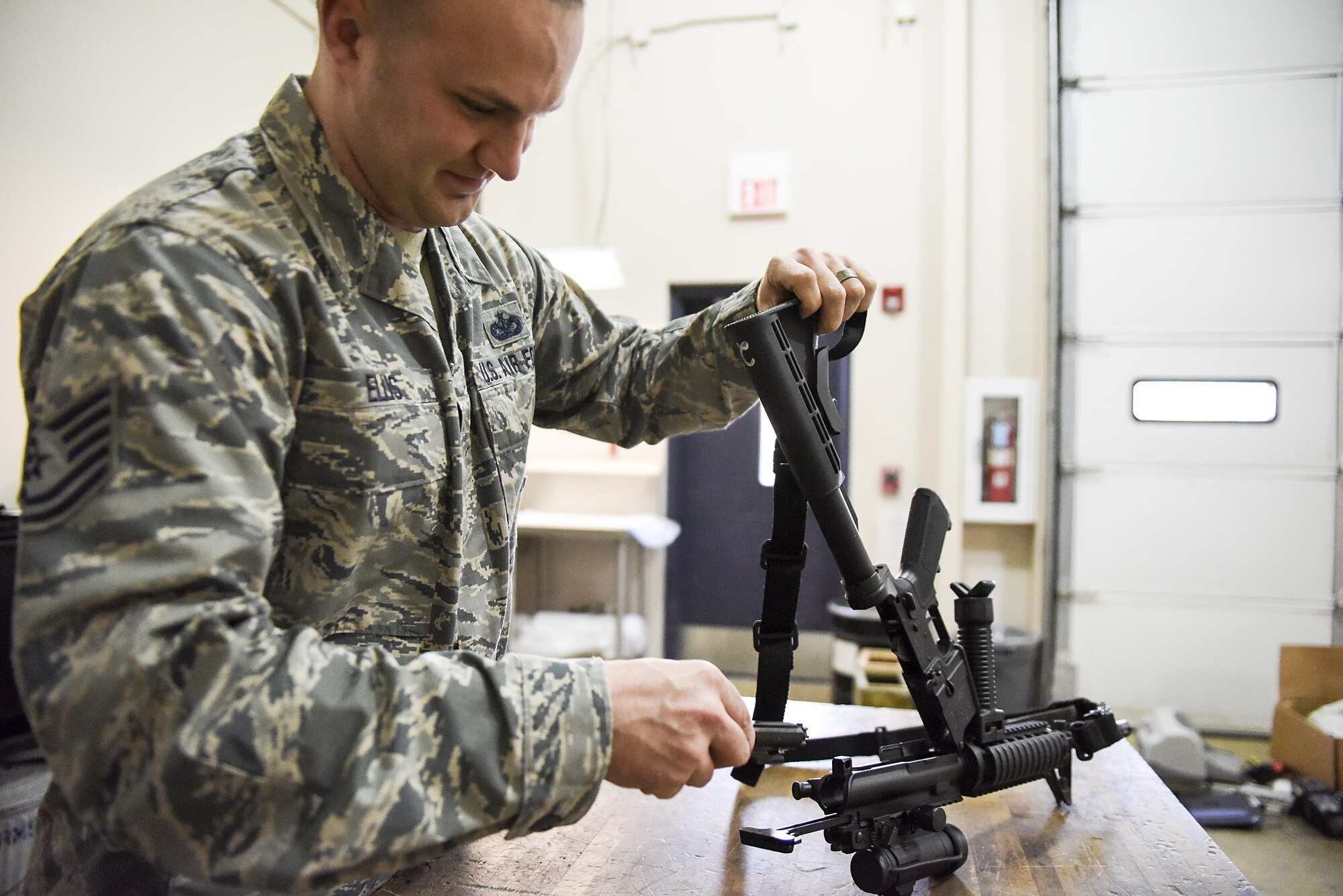 U.S. Air Force 189th Air National Guard Tech. Sgt. Jacob Ellis, 189th Security Forces Squadron Defender, was nominated as the Combat Airlifter of the Week January 2, 2017, at Little Rock Air Force Base, Ark. Ellis displays the core value of Excellence in All We Do through the way he listens and behaves. (U.S. Air Force photo by Tech. Sgt. Jessica Condit)