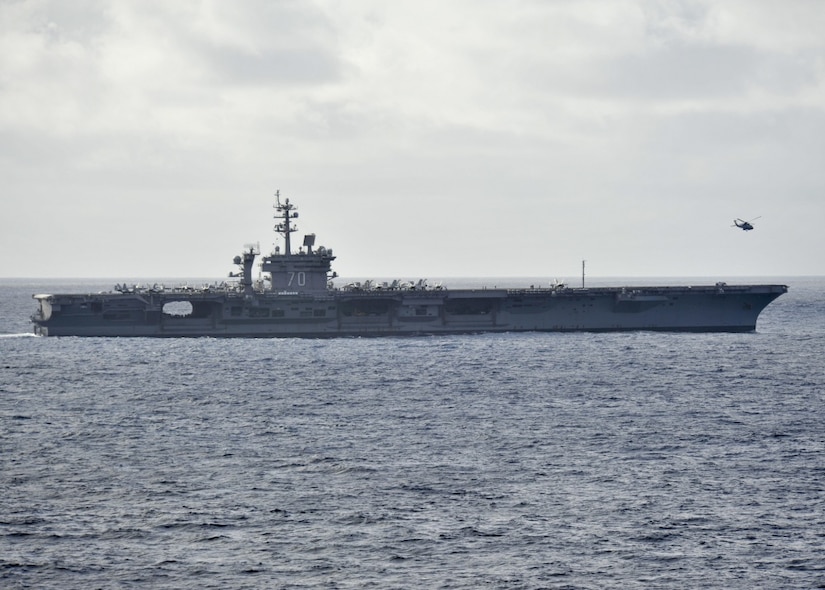 The aircraft carrier USS Carl Vinson cruises on the Pacific Ocean, Oct. 31, 2016. Navy photo by Kenneth J. Blair