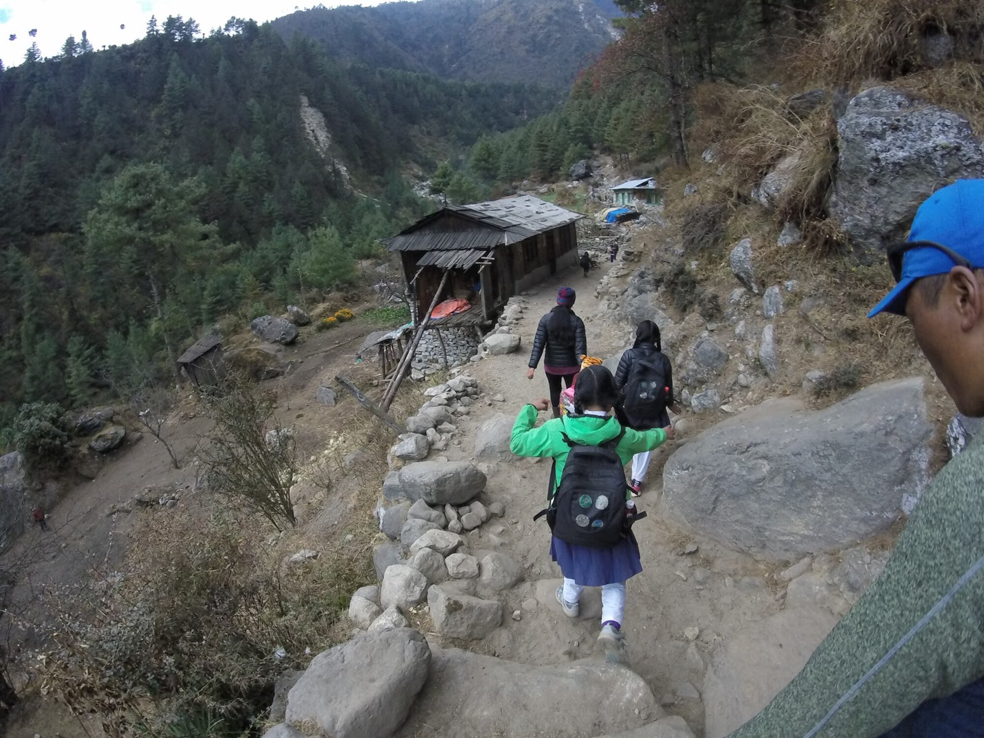 Nepalese girls on their way to school. (Courtesy photo by Tech. Sgt. Samantha Lane)