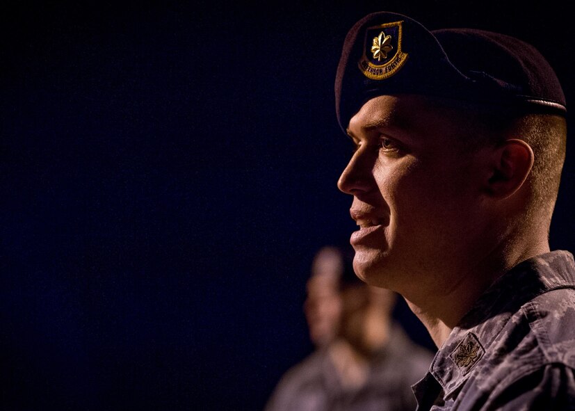 Maj. Christopher Grady, 315th Airlift Wing Security Forces Squadron, gives a briefing over the events taking place during the Warrior Challenge January 5, 2017, at Joint Base Charleston, S.C. The team building event brought together Airmen from various agencies throughout the 315th AW for a friendly competition. Eight teams, averaging four Airmen per team, participated in the challenge. (U.S. Air Force photo by Senior Airman Tom Brading)