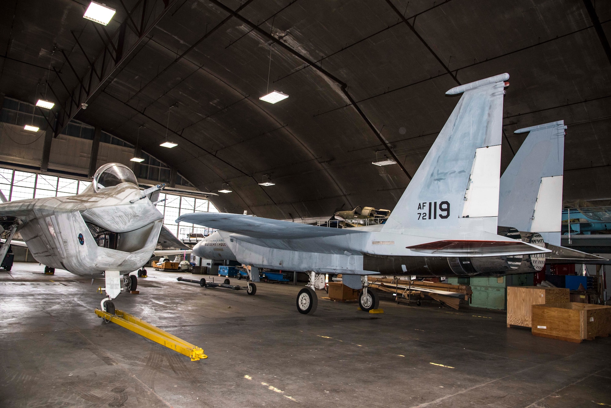 DAYTON, Ohio -- The McDonnell Douglas F-15 Streak Eagle is currently in storage at the National Museum of the United States Air Force. This aircraft can be viewed on the Behind the Scenes Tours. (U.S. Air Force photo by Ken LaRock)
