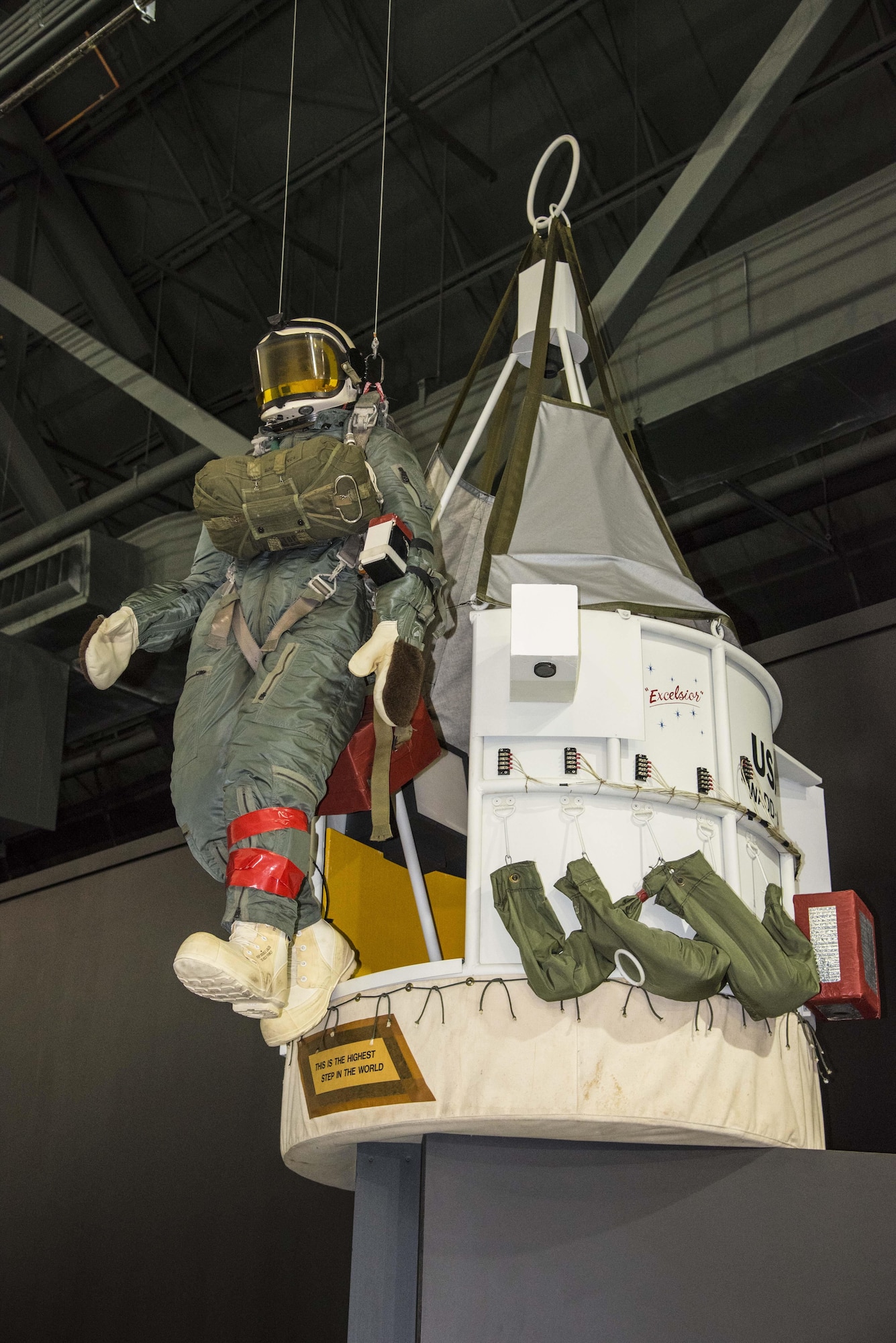 DAYTON, Ohio -- Excelsior Gondola on display in the Space Gallery at the National Museum of the United States Air Force. (U.S. Air Force photo by Ken LaRock) 