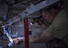 Tech. Sgt. Christopher Melrose, a 455th Expeditionary Aircraft Maintenance Squadron phase technician, inspects the interior of an F-16C Fighting Falcon during routine phase maintenance at Bagram Airfield, Afghanistan, May 18, 2016. The aircraft went through phase maintenance where members of the 455th EAMXS phase flight closely inspected the aircraft for cracks and other types of damage, verifying that the 30-plus year old aircraft was safe to fly. (U.S. Air Force photo/Senior Airman Justyn M. Freeman)