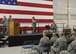 U.S. Air Force Col. James Brock, 442d Maintenance Group commander, addresses the men and women of the 442d Fighter Wing during the non-commissioned officer and senior NCO induction ceremony at Whiteman Air Force Base, Missouri, Jan. 7, 2017. Brock congratulated the incoming NCOs and SNCOs on their promotions and thanked them for their dedication to the unit. (U.S. Air Force photo/Senior Airman Missy Sterling)