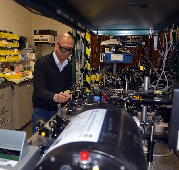 Dr. Shekhar Guha, senior scientist, Materials and Manufacturing Directorate, Air Force Research Laboratory, will be formally named an OSA Fellow in a ceremony in San Jose, California, May 2017. Guha designs experiments incorporating laser beam propagation through linear and nonlinear media, which are useful for predicting experimental results.  (U.S. Air Force photo by Donna Lindner/released).
