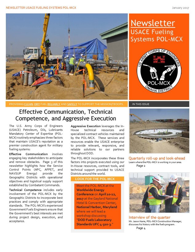 January 2017 Newsletter USACE Fueling Systems POL-MCX