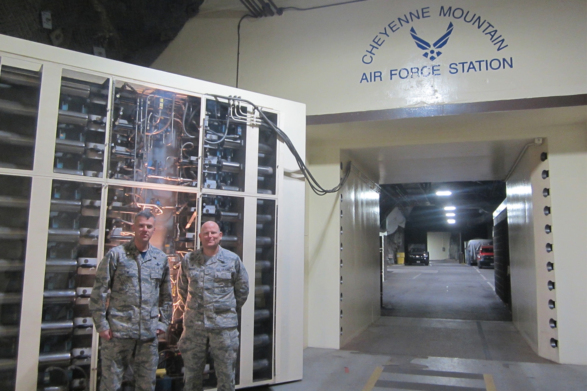 CHEYENNE MOUNTAIN AIR FORCE STATION, Colo. – Col. John Doucet, 21st Space Wing individual mobilization augmentee to the commander, tours Cheyenne Mountain Air Force Station, Colo., Jan. 6, 2017. Doucet visited CMAFS to learn more about the wing and its mission as part of his immersion with wing assets. (Courtesy photo)