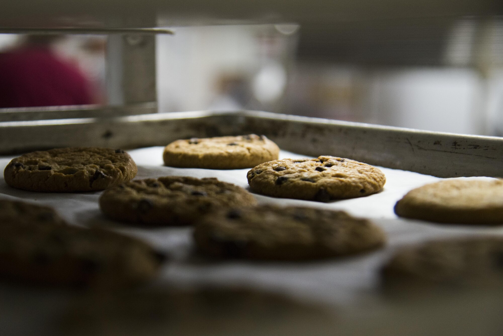 Event center employees and 375th services personnel take part in ensuring there is more than enough food for all the guests attending the Scott Air Force Base Centennial Celebration Kick Off, Jan. 5, 2017. (U.S. Air Force photo by Airman Gwendalyn Smith)