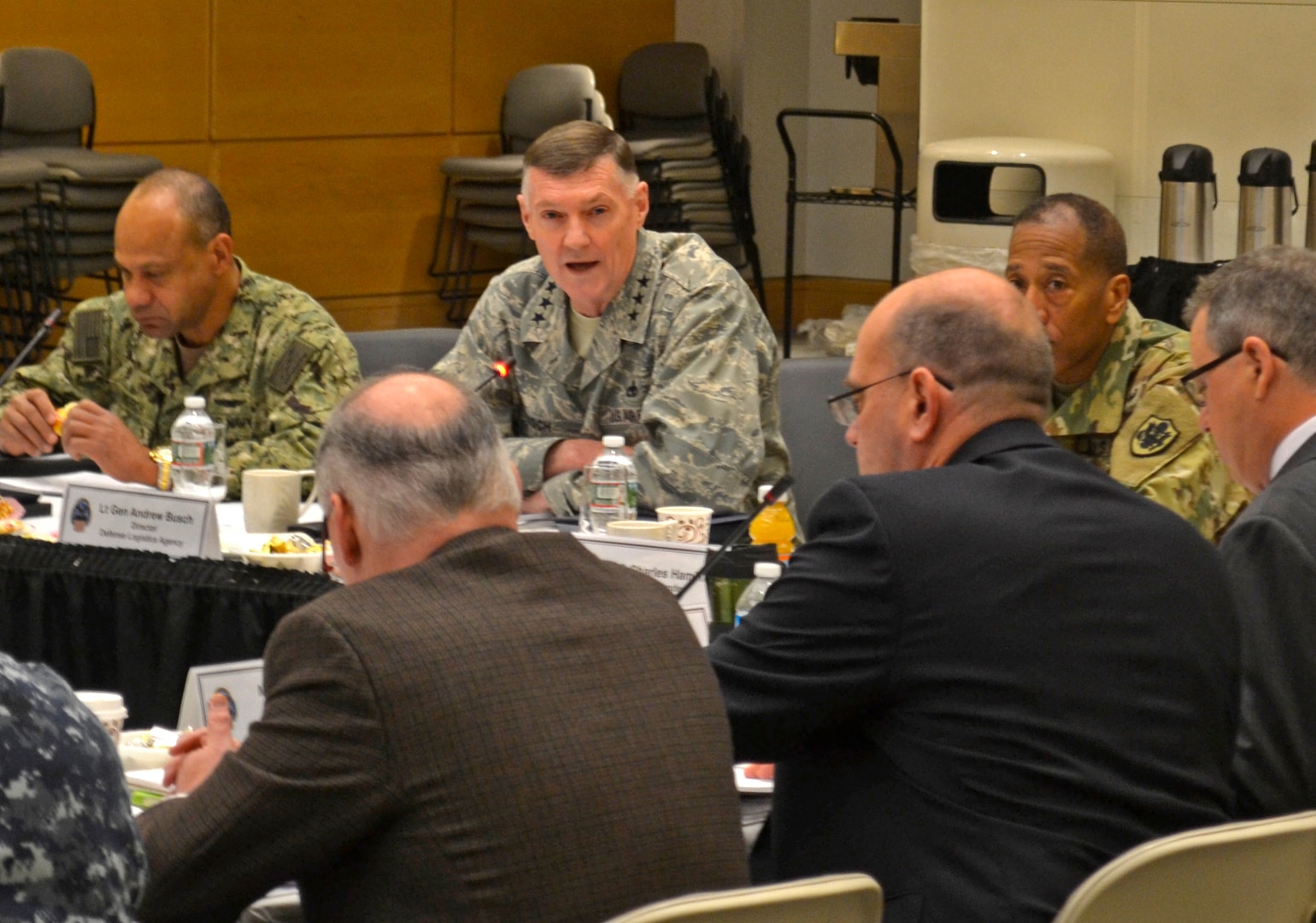 DLA Director Air Force Lt. Gen. Andy Busch speaks to DLA Troop Support leaders during a review of the annual operating plan Jan. 5 in Philadelphia. “You have been capable in driving significant change in your business practice,” he said. “But the changes that are required of us going forward are equally as significant.” 