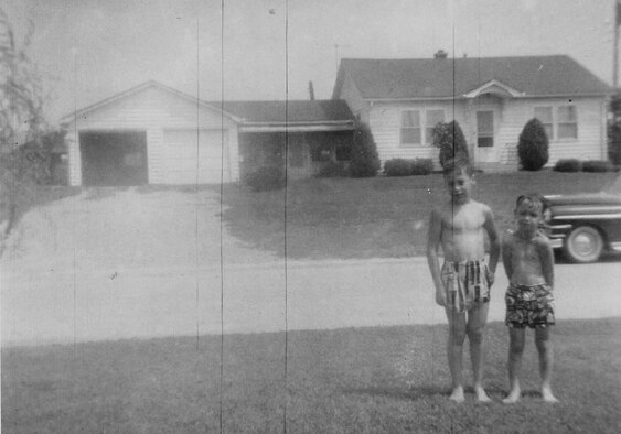 In 1947 when the base was dismantling some of its buildings, the Vernier family purchased the old mess hall and used the boards, windows and even nails for the basement of their home. Two of the family members—Rick and MaryJo—were present for the ceremony.